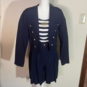 Navy Women's Blazer with sleeveless top and skort